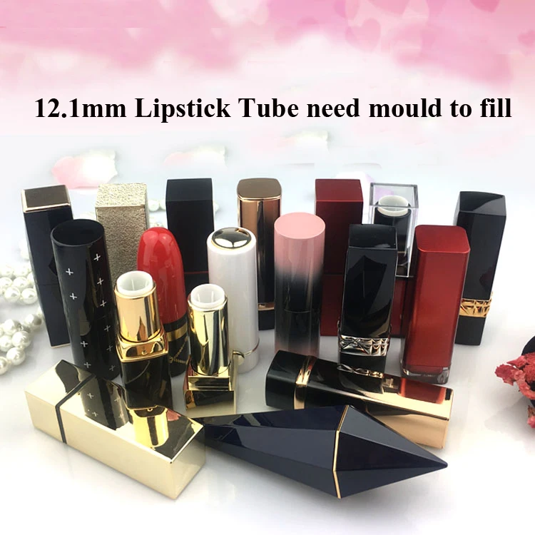 

1pcs/lot 12.1mm Cosmetic Lipstick Tube Wholsale DIY Makeup Lip Balm Container Beauty Tools Refillabe Bottles Mouth Pipe Shell