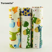 Teramila мультфильм Жираф 3 шт. хлопок саржевая Ткань Домашний текстиль Искусство и ремесла Скрапбукинг детская одежда постельные принадлежности Tecido 40x50 см