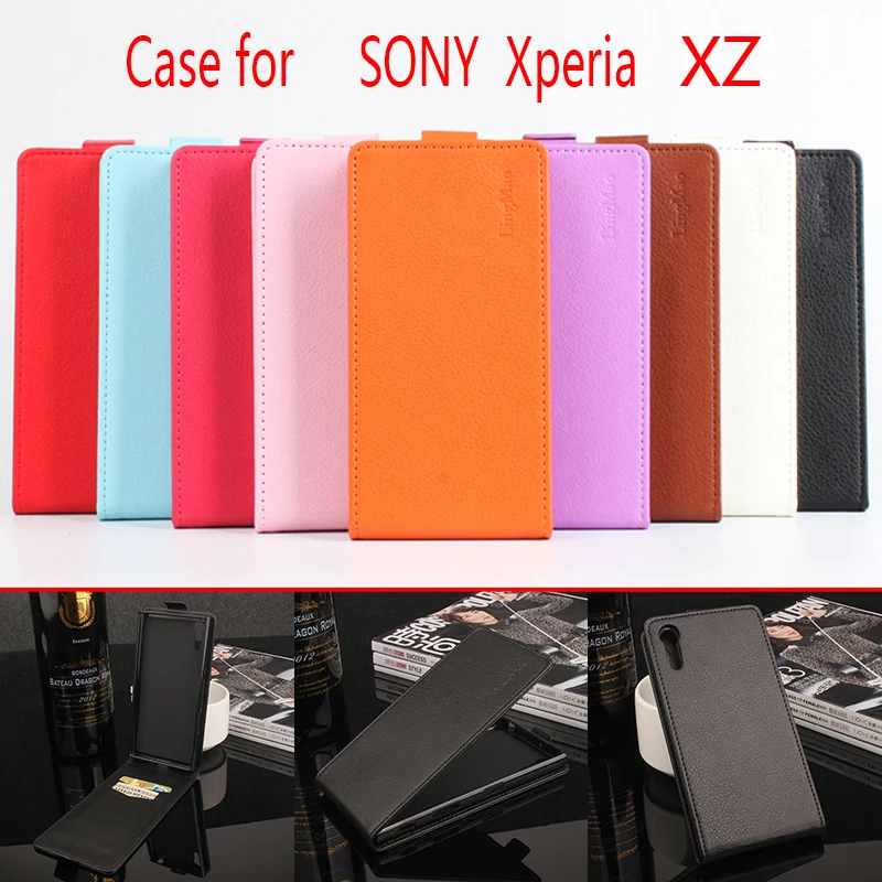 

For Sony Xperia XZ Phone Case Pure Color [Up-down Open] Vertical Flip Premium PU Leather Wallet Case Cover Factory Price