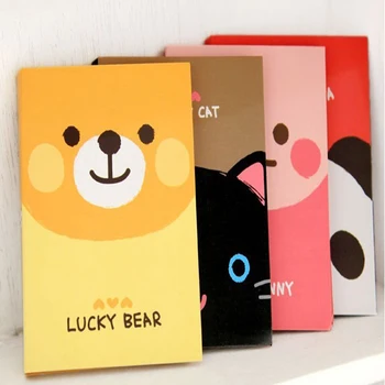 

4pcs/lot 10.5*8.2cm Creative Cute Cartoon Small Animal Notes Book Office Notes Posted N Times Posted Stickers