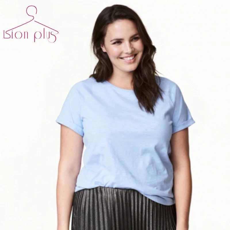 

Brief Comfortable t-shirt women 7XL 6XL 5XL 4XL Plus Size 2017 Summer Sky Blue White Black Classic Style T Shirt Women Big Sizes