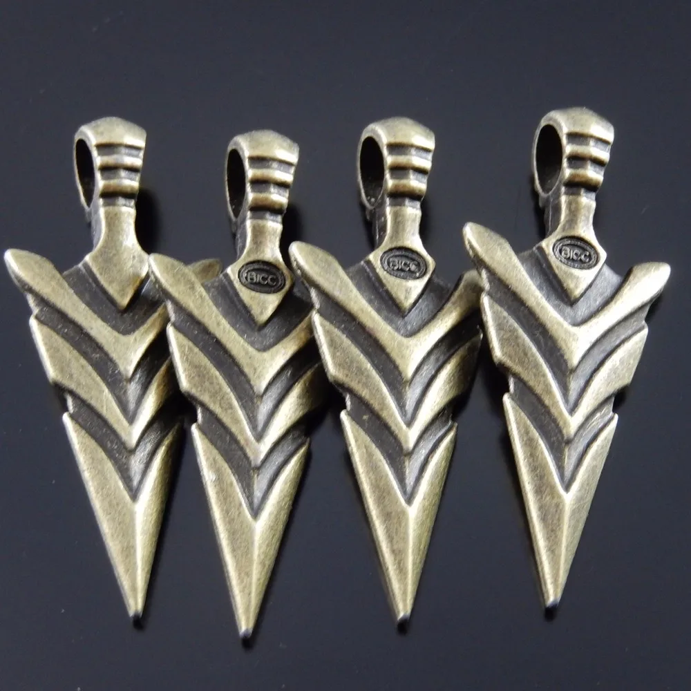 10PCS Vintage Cool Sword Pendants AU37018 Antique Vintage Style Bronze Tone Alloy Cool Arrow Head Pendant Charm Hot sale