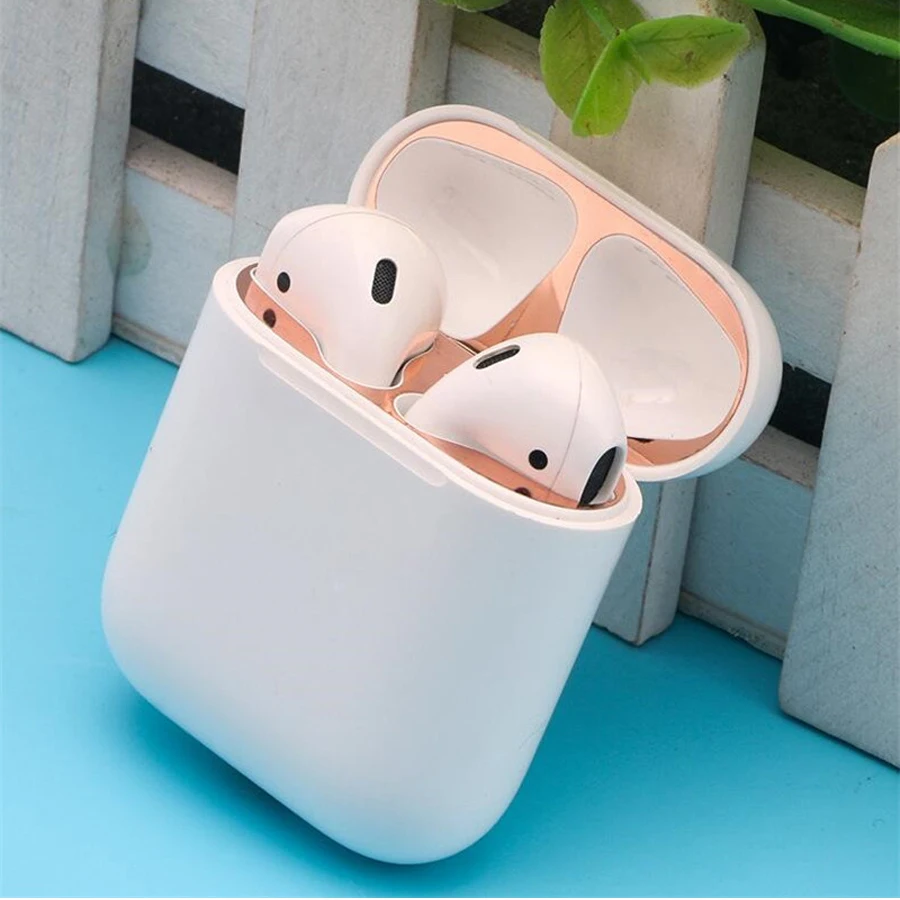 Металлическая защита от пыли для Apple Airpods чехол Защитная Наклейка защитная пленка