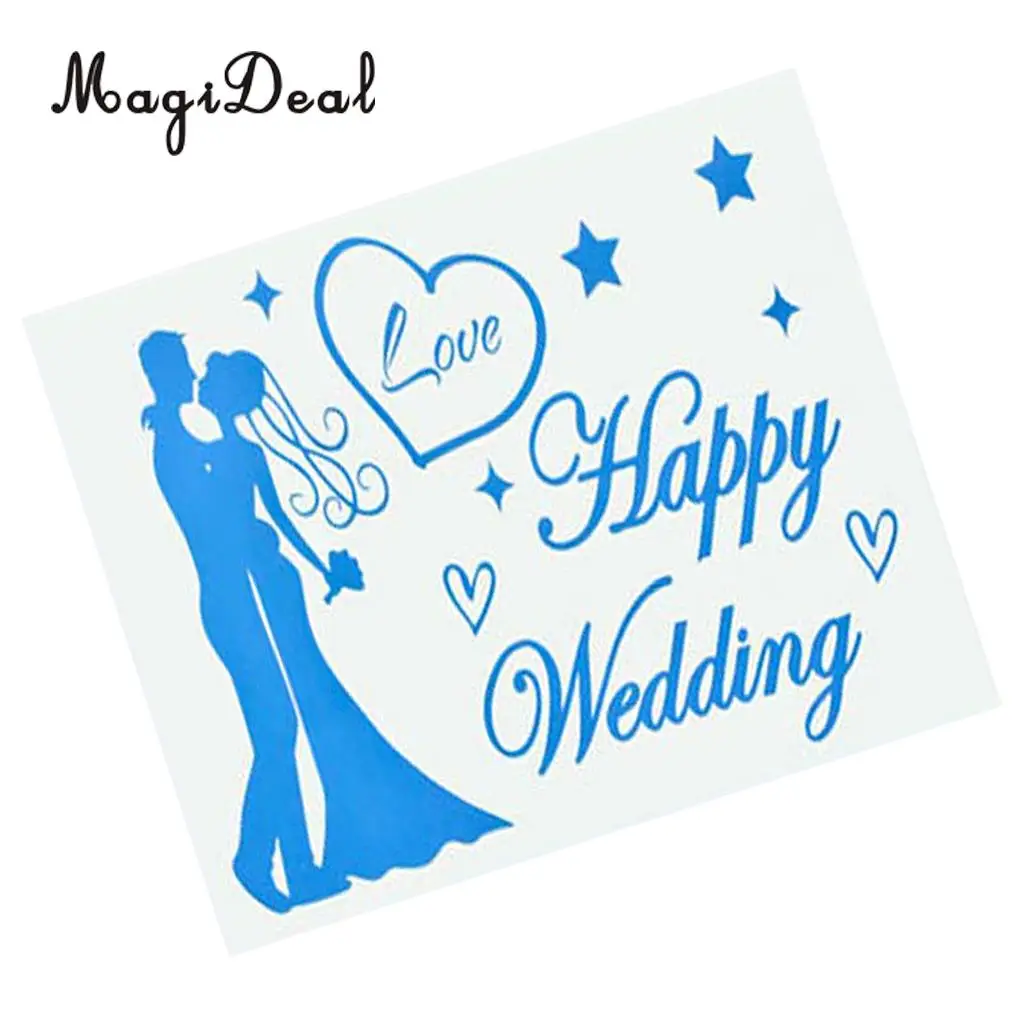 Romantic Happy Wedding Stickers Decal Jumbo Clear Bobo Balloons DIY Decorations