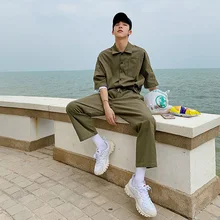 Изысканный корейский стиль, модные Свободные Комбинезоны для пар, мужские повседневные Молодежные комбинезоны, популярные брюки, удобные и мягкие штаны