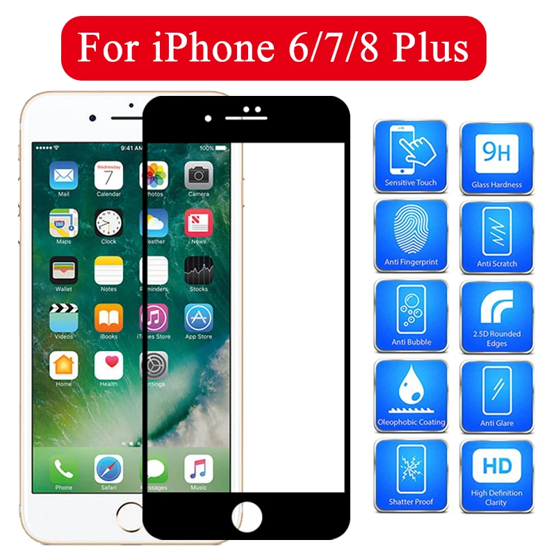 Защитное стекло i7plus i8plus для iphone 6 6s 7 8 plus Защита экрана 7s 8s 6plus iphone|Защитные стёкла и