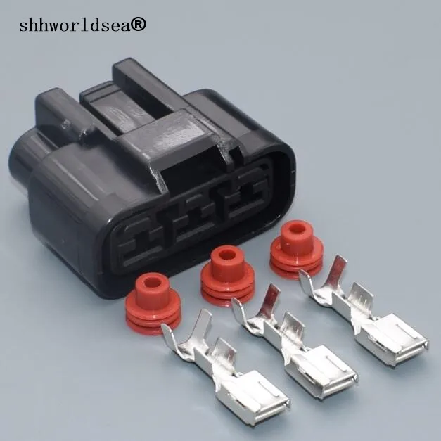 

shhworldsea 3 Pin Power Cord Female Connector QLW-A-3F-B QLW-A-3F-GR QLW Left Slot Automotive Connector Auto Fan Socket For Hond