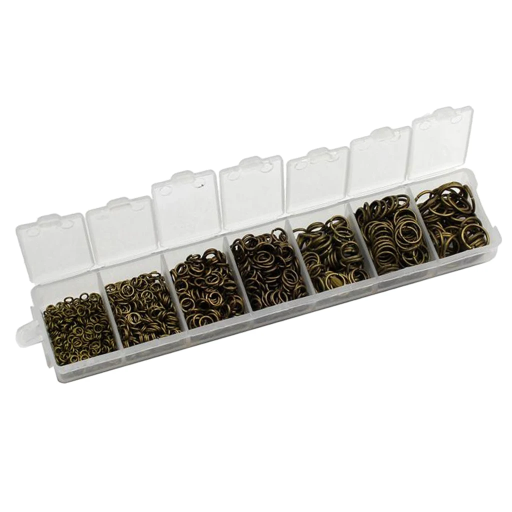 1450 Pieces 3/4/5/6/7/8/10mm DIY Jewelry Findings Single Loop Round Open Jump Rings Findings Accessories