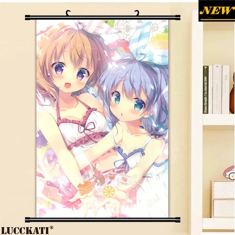 40X60 см Gochiusa Gochuumon wa Usagi Desu ka Rabbit верблюжья лапка лоли мультфильм аниме Настенная картина прокрутки холст картина плакат - Цвет: V