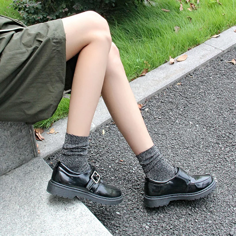 

Sale Long Shining Socks Fashion Women Warm Thickened Adult Socks Girls Comfortable Knitted Pile Socks Drop Shipping