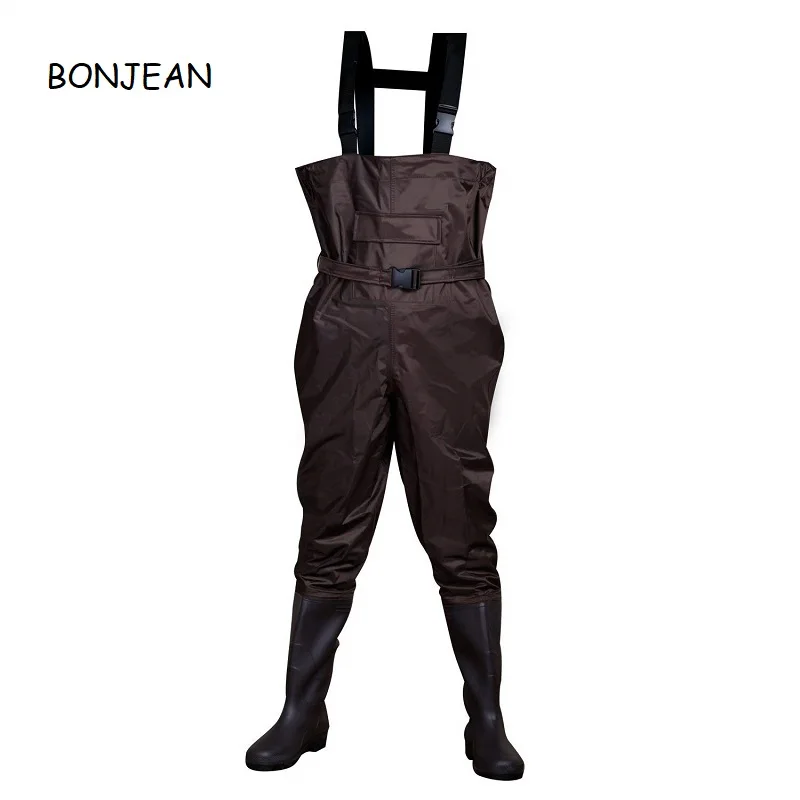 

Nylon Chest Waders For Man Hip Waders Orange 100% Waterproof PVC Fishing Clothing