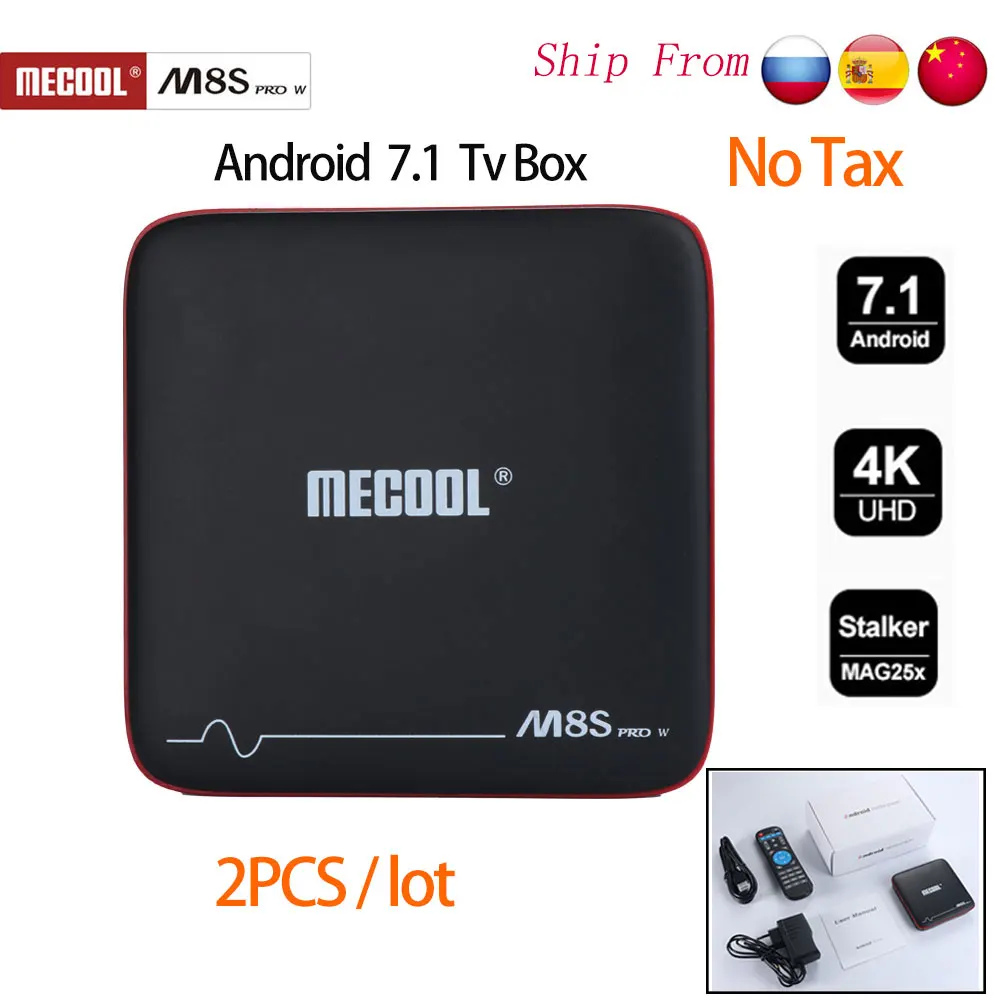 

SATXTREM MECOOL M8S PRO W Android 7.1 Smart TV Box 2G 16G Amlogic S905W Quad Core TV Box Support 2.4GHz WiFi 100 LAN Set Top Box