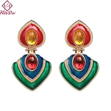 Heeda Kpop, большое имя, гипербола, краска, женские серьги-гвоздики, Boho Bohemia, модная серьга геометрической формы, винтажные уникальные массивные украшения