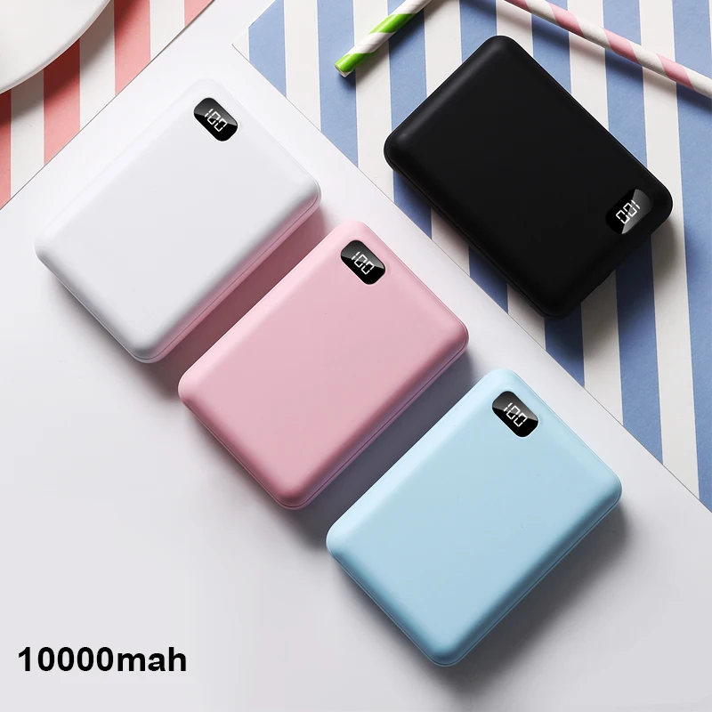 Для xiaomi power bank портативное зарядное устройство 2 usb type C Mini power Bank 10000 mAh power bank для iPhone Внешняя батарея Poverbank