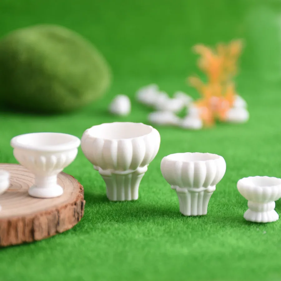 

10pcs/lot 6-28.5mm architecture plastic scale model flower pot for ho train layout or hobby maker