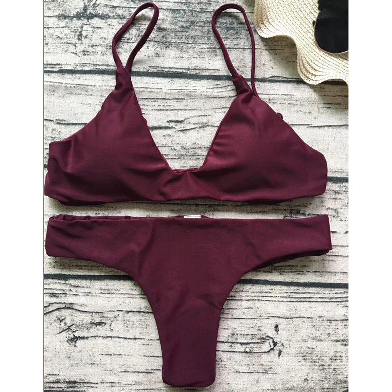 

Sexy Bikinis Bathing Suit Women Push Up Blue Swimwear Low Waist Lady Red Swimsuit Female Beach Wear Halter Bikini Set Swimming