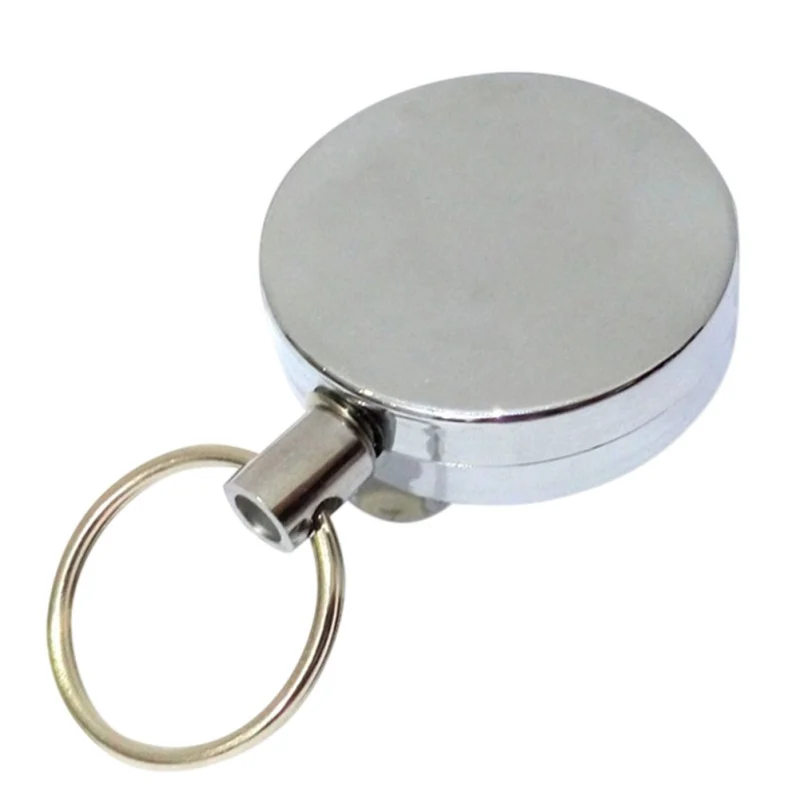 Высокопрочный Стальная проволока брелок для ключей в виде троса металлический брелок-ретрактор кольцо для ключей с сигнализацией анти