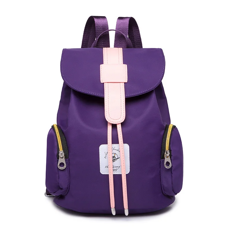 

New fashion shoulder bagKorea autumn and summer waterproof nylon backpack leisure personality Korean female bagCouple schoolbags