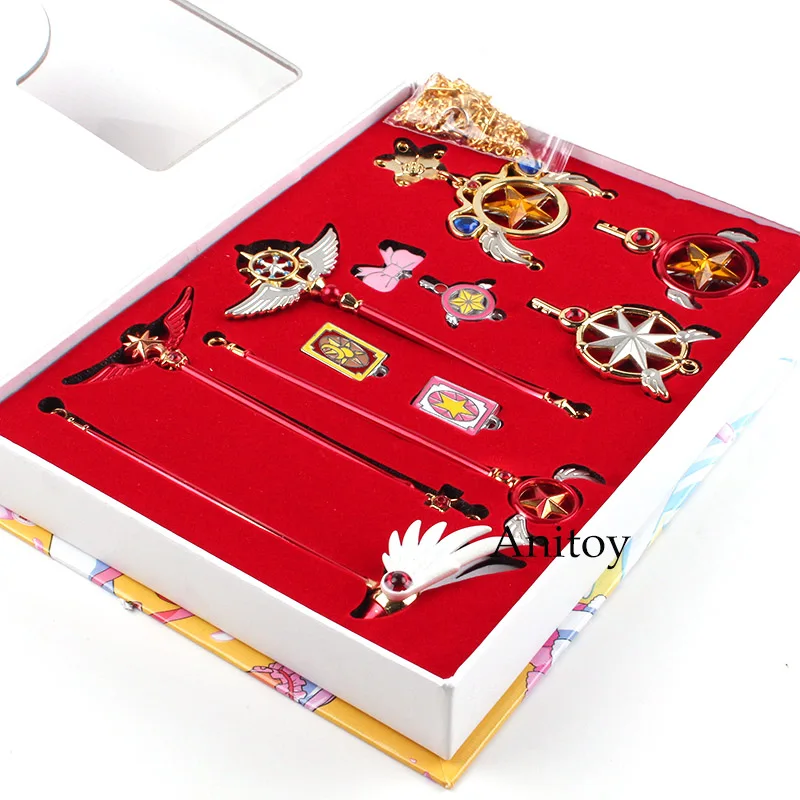 

Cardcaptor Sakura Accessories Set Pendant Necklace Star Magic Wand Key Clow Card Card captor Sakura Figure Collection Dolls Gift