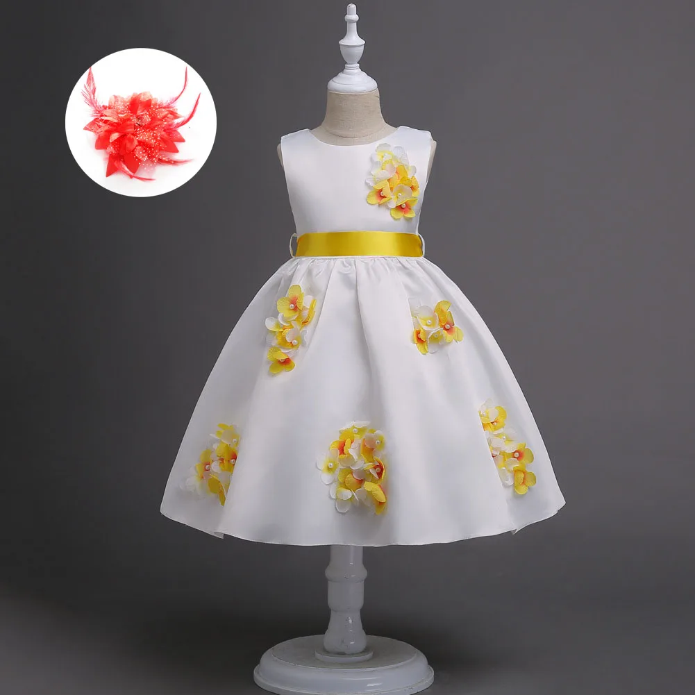 

Children Cocktail Event Wedding Wear Clothes Ceremony Flower Balls White Flowers for Dresses 3d Birthday Party for Girls
