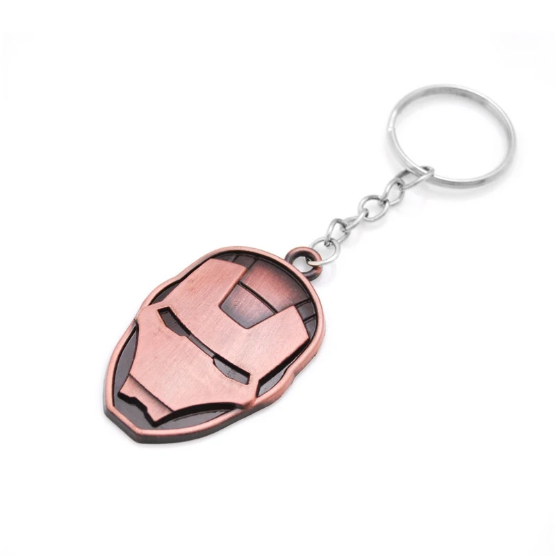 

New Brand Comics Super Hero Avengers Iron Man Mask Metal KeyRings Key Chains Purse Bag Buckle Key Keychains Holder Accessories