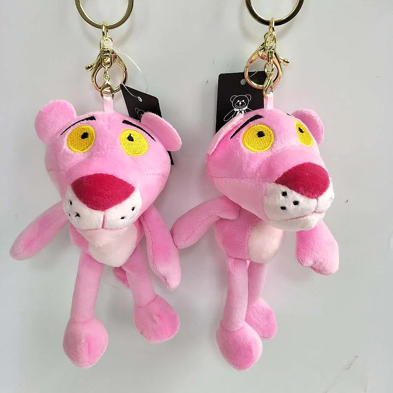 Cute Pink Leopard Keychains Key Ring Trendy Women Bag Charm Accessories