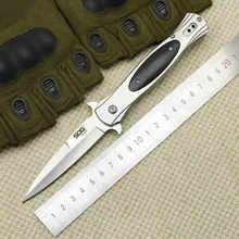 LOVOCOO 440C Лезвие стали ebony Ручка Флиппер Складной нож Открытый Отдых Охота карманные Фруктовые Ножи EDC инструменты выживания