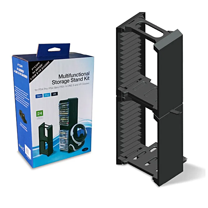 YTTL Multifunctional Dual Ultra-Large Capacity Storage Stand with Game Disk Storage Tower for Xbox One S Slim PS4 P4/Slim/Pro цена YTTL Multifunctional Dual Ultra-Large Capacity Storage Stand with Game Disk Storage Tower for Xbox One S Slim PS4 P4/Slim/Pro цены онлайн