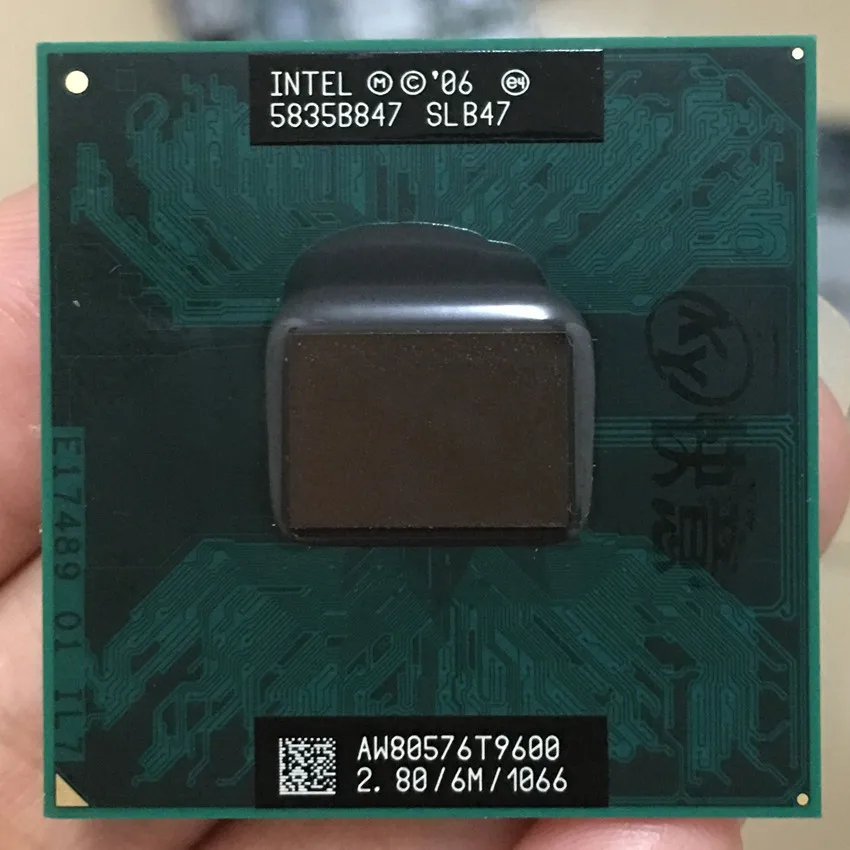 Intel cpu Core 2 Duo T9600 cpu 6M cache/2,8 GHz/1066/двухъядерный Socket 478 ноутбук процессор GM45 PM45