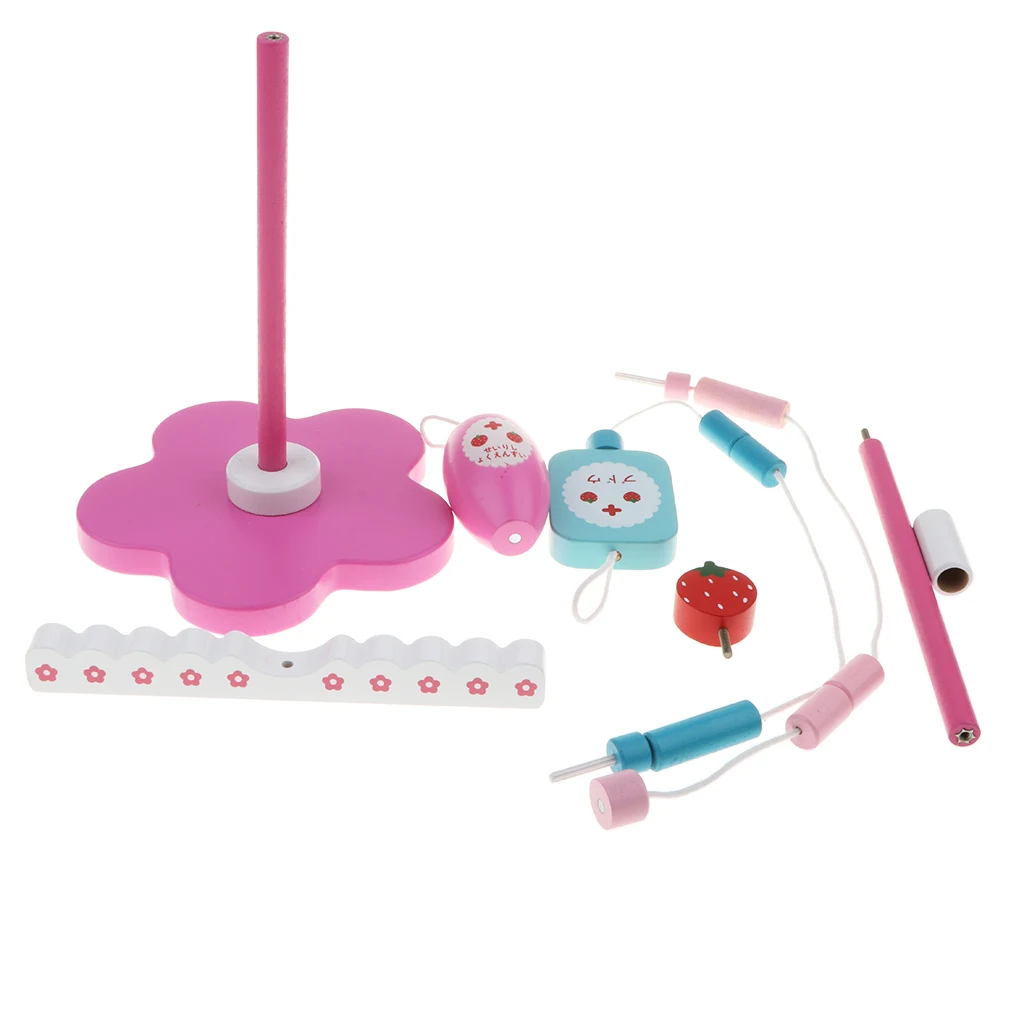 Wooden Strawberry Hospital Drip Stand Doctor & Nurse Kits Kids Pretend Role Play Educational Toy
