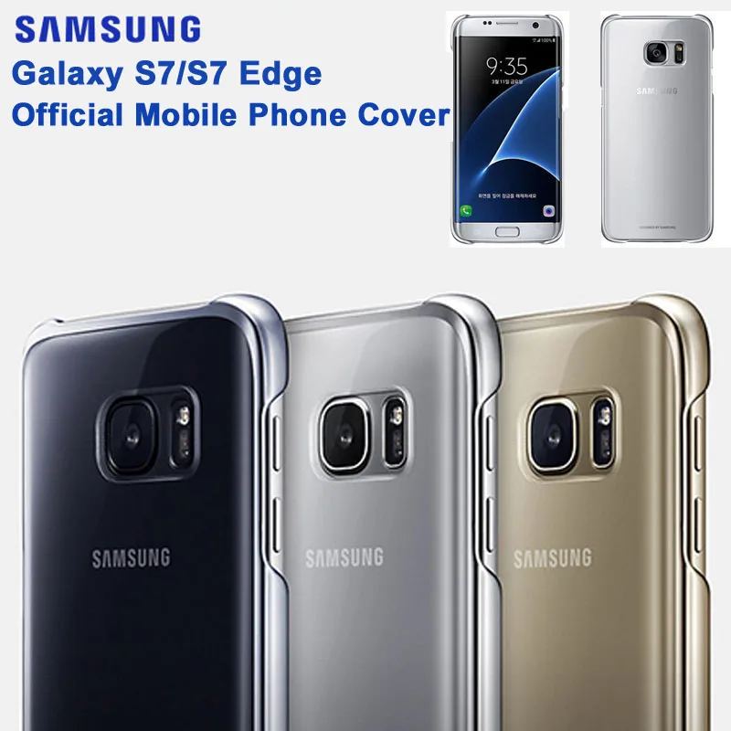 

Official Samsung Mobile Phone Cover For Samsung Galaxy S7 S7 Edge Transparent protective shell Ultra Slim Back Protective Case