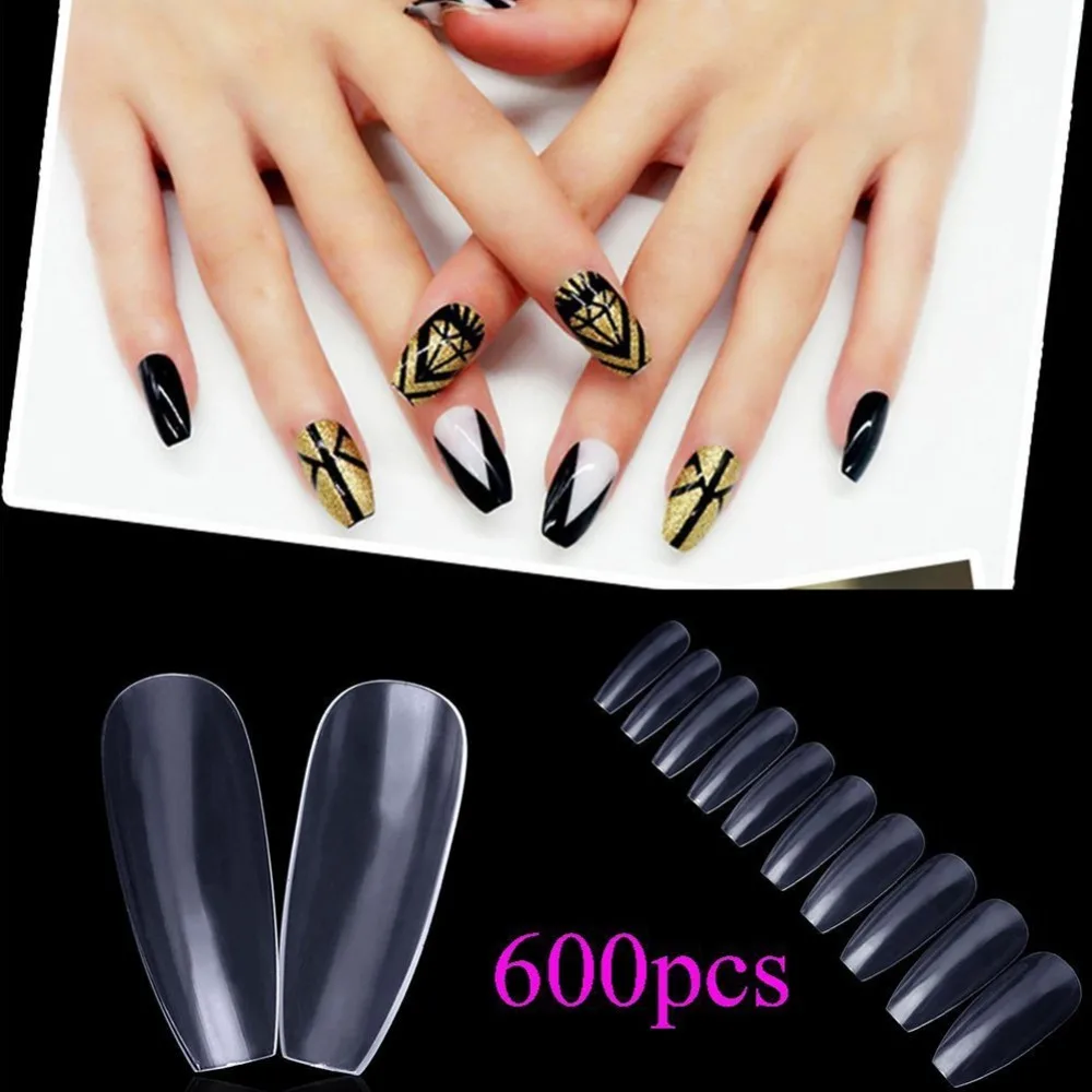 600 шт./пакет ясно Цвет полное покрытие французский Ложные Nail Art Советы