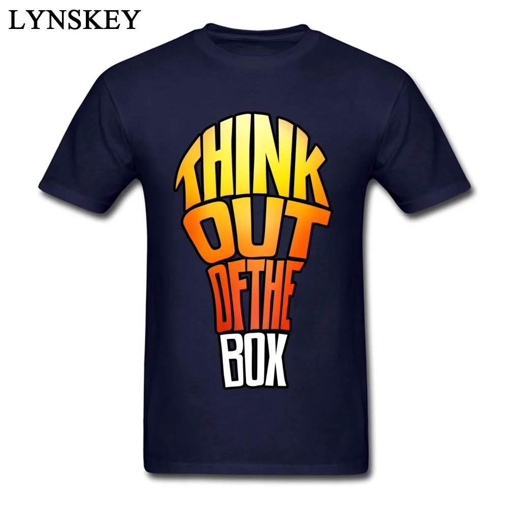 Men T-shirts Summer Custom Short Sleeve Summer/Autumn Tops Tees Rife Round Neck 100% Cotton Sweatshirts Think Out of the Box Think Out of the Box navy
