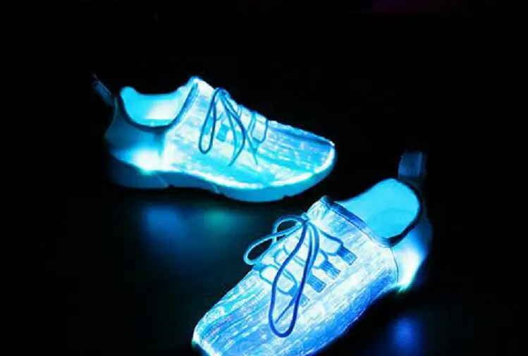 UncleJerry Size 25-47 New Summer Led Fiber Optic Shoes for girls boys men women USB Recharge glowing Sneakers Man light up shoes children's shoes for adults