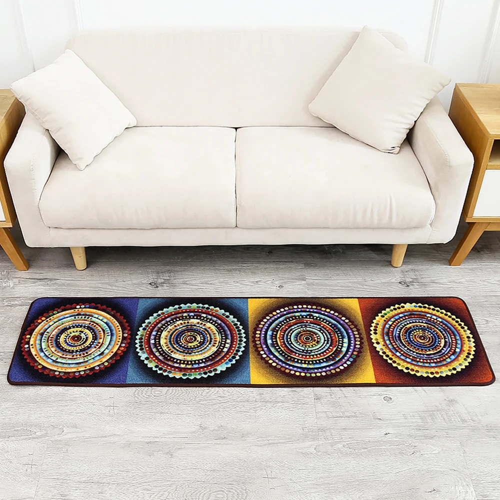 Модный Национальный стиль геометрический круглый узор кухонный коврик нескользящий прикроватный коврик для гостиной домашний декоратор напольный коврик
