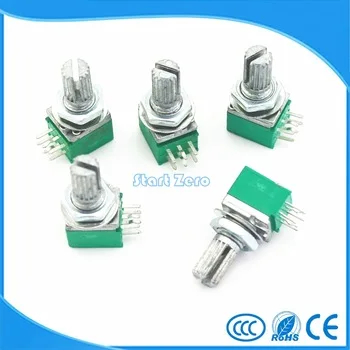 10pcs RK097G 15mm Audio Amplifier Sealed  Dual Potentiometer B5K B10K B20K B50K B100K 6pins