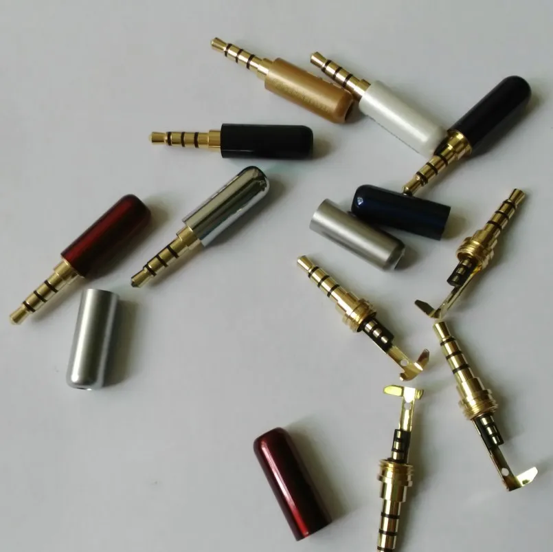 4Pcs 4 Poles 3.5mm Repair Earphone Plug RCA Connector With Clip Hook Audio Jack Adapter Plug