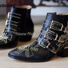 bottines pointues cloutées