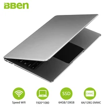 Bben14.1inch Intel Apollo Lake N3450 4GB/64GB laptop with M.2 SSD Slot , ultrabook Metal FHD windows10 licensed