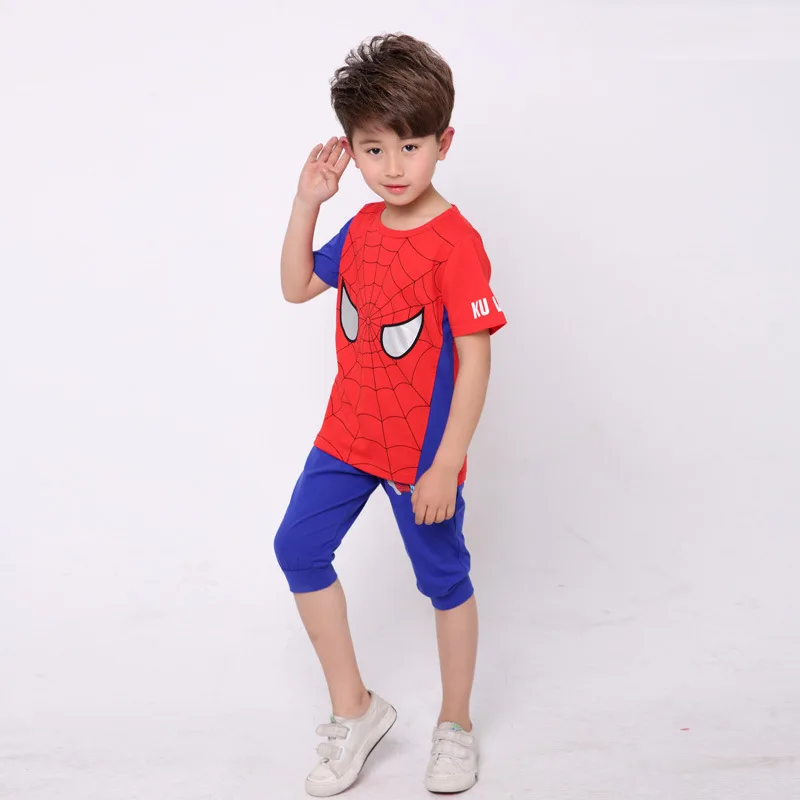 Костюм Гвен Стейси, Детский костюм Человека-паука в стихах паука, Майлз Моралес, костюм для мальчиков для косплея, толстовки с изображением паука для девочек, куртка, штаны - Цвет: F01 Summer suit