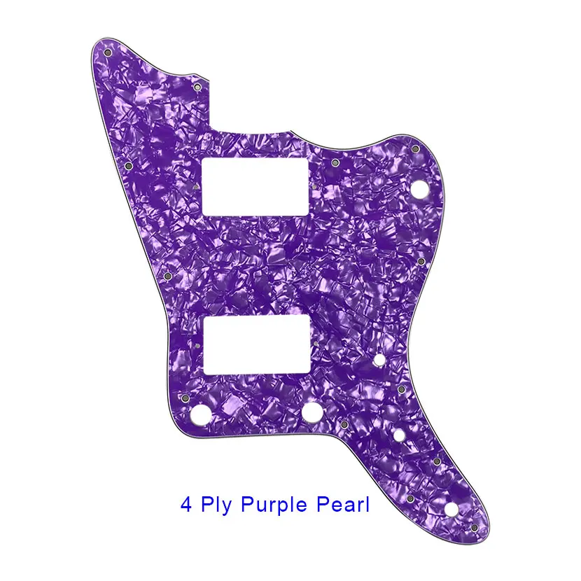 Pleroo гитарные аксессуары накладки и 13 винтов для MIJ Jazzmaster гитары с PAF Humbuckers и без верхней кнопки управления - Цвет: 4 ply purple pearl