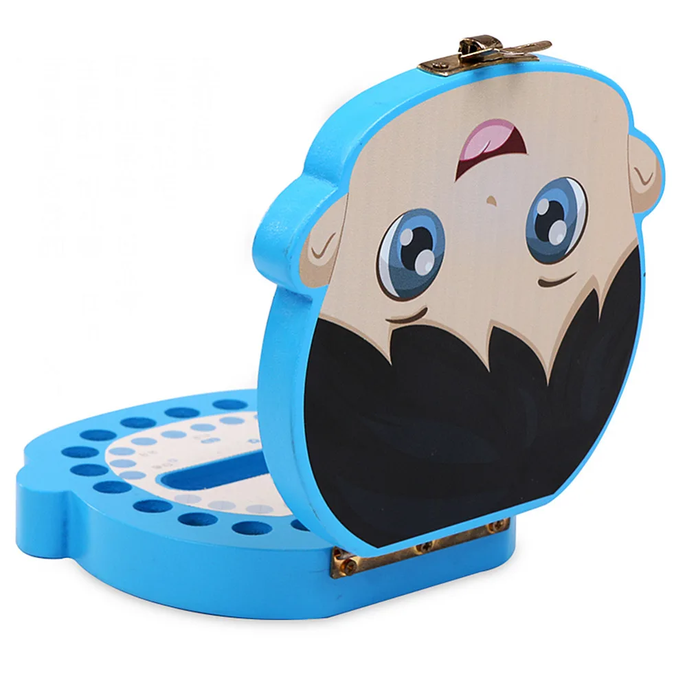 MrY Kid Wood Deciduous Tooth Preservation Box Baby Tooth Keepsake Storage Box Milk Teeth Save Organizer Case Container English