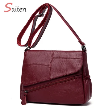 

Saiten Brand 2018 New Fashion Thread Crossbody Bags PU Leather Women Messenger Bag Designer Shoulder Bags Ladies Sac Clutch Bag