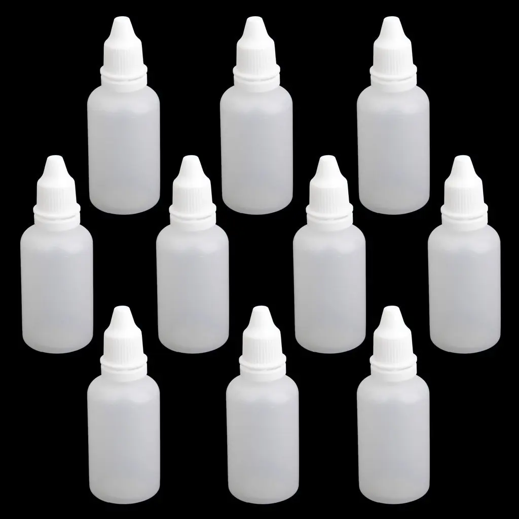 HTHL 10pcs 30ml Plastic Vacuum Flasks Pressure Dropper for eyedrops