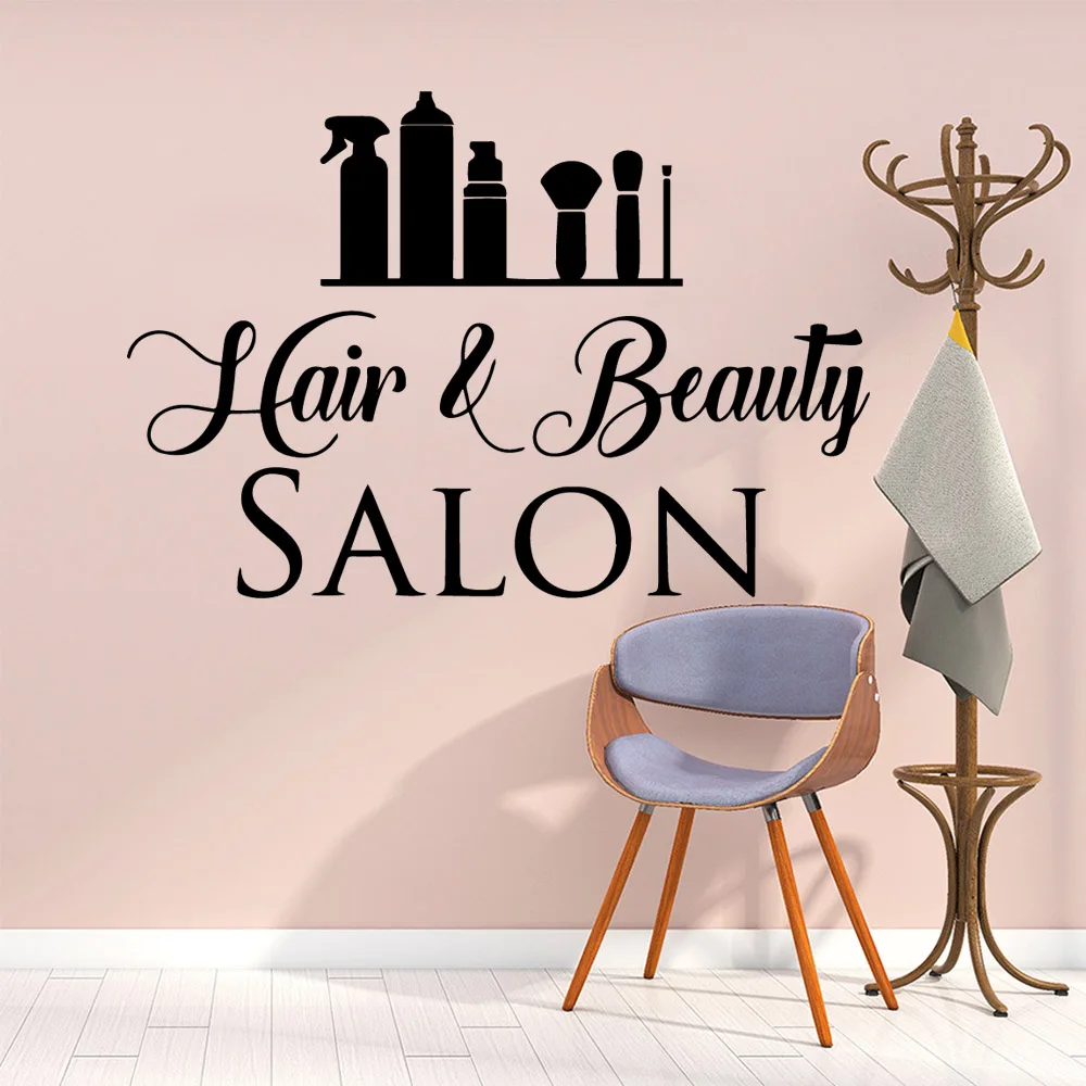 

Hot Sale hair and beautiful salon Wall Sticker Pvc Wall Paper Waterproof Decor Wall Decals