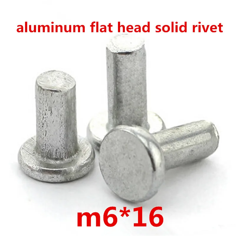 200pcs m6*16 aluminum flat head solid rivetin Rivets from Home