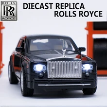 Коллекционные Diecast Rolls Royce масштабные модели, сплав автомобиля, брендовые металлические игрушки для детей со звуком/светом/тянуть назад Функция