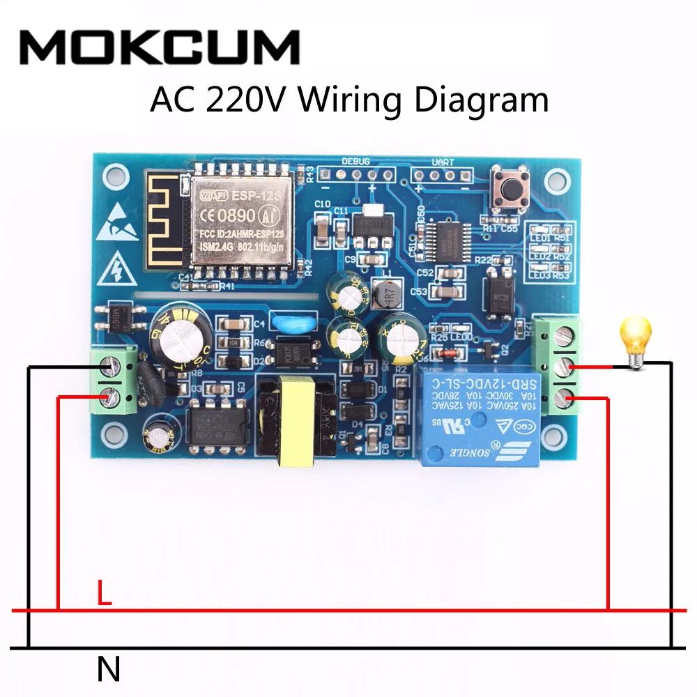 AC 220V ESP8266 WIFI релейный переключатель пульт дистанционного управления Умный дом IOT