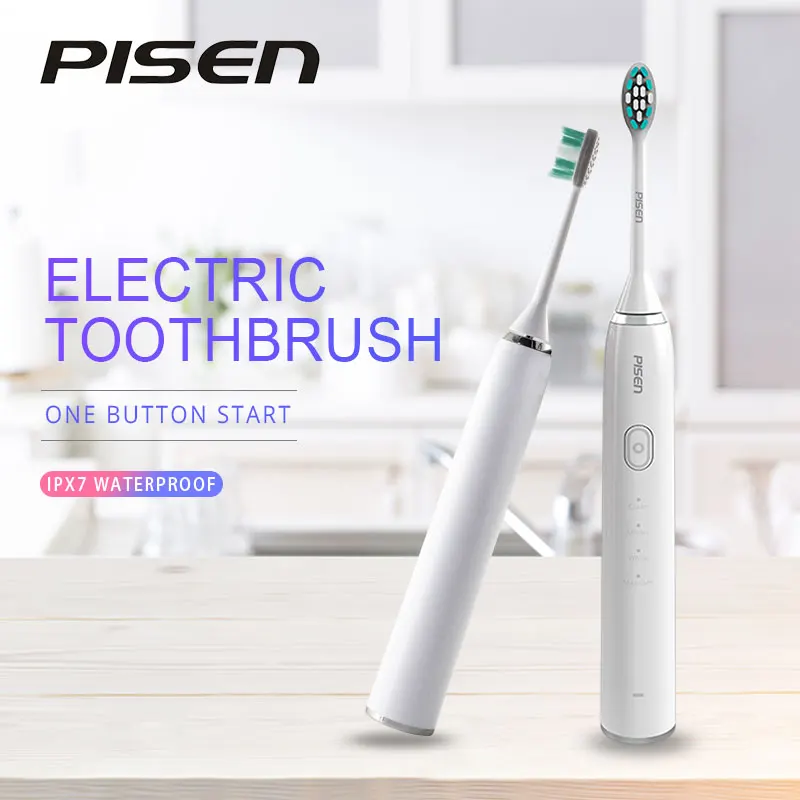 

PISEN Electric Toothbrush Waterproof brush teeth 360 graden smart tandenborstel USB Rechargeable dental