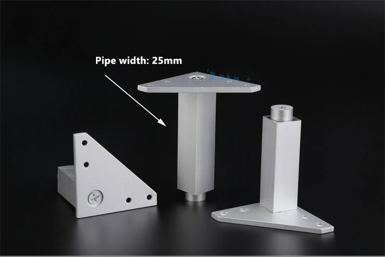 25 мм квадратный регулируемый шкаф ноги пространство Алюминиевые ножки для мебели буфет, стол диван комод кресло ноги высокой стоимости